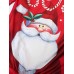 Women Christmas Santa Claus Pattern Side Pockets Long Sleeve Casual Hooded Sweatshirt