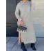 Women Solid Split Drawstring Long Sleeve Casual Ankle Length Hooded Sweatshirts