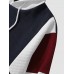 Men Texture Colorblock Stitching Loose Casual Drawstring Hoodies