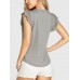 YOINS BASICS Grey V  neck Cap Sleeves Tank Top