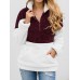 Women Teddy Velvets Contrast Color Turtleneck Patchwork Street Fashion Plush European Sweatshirts