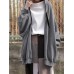 Women Zipper Up Outer Wear Loose Long Solid Hooded Sweatshirt