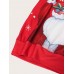 Women Christmas Santa Claus Pattern Side Pockets Long Sleeve Casual Hooded Sweatshirt