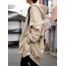 Women Zipper Up Outer Wear Loose Long Solid Hooded Sweatshirt