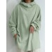 Women 100  Cotton Solid Color Wide Collar Button Cuffs Hoodie