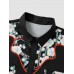 Mens Floral Print Double Pocket Button Up Holiday Two Pieces Outfits