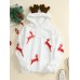 Women Christmas Printed Antler Fleece Thick Casual Hooded Sweatshirt