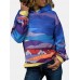 Women Tie Dye Printing Nicely Designed Hooded Scrawl Sweatshirt